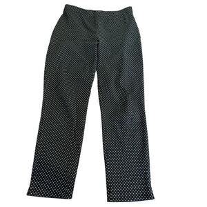 TALBOTS Chatham Ankle Black w/ white Dot Pants Pant Cotton Women size 10